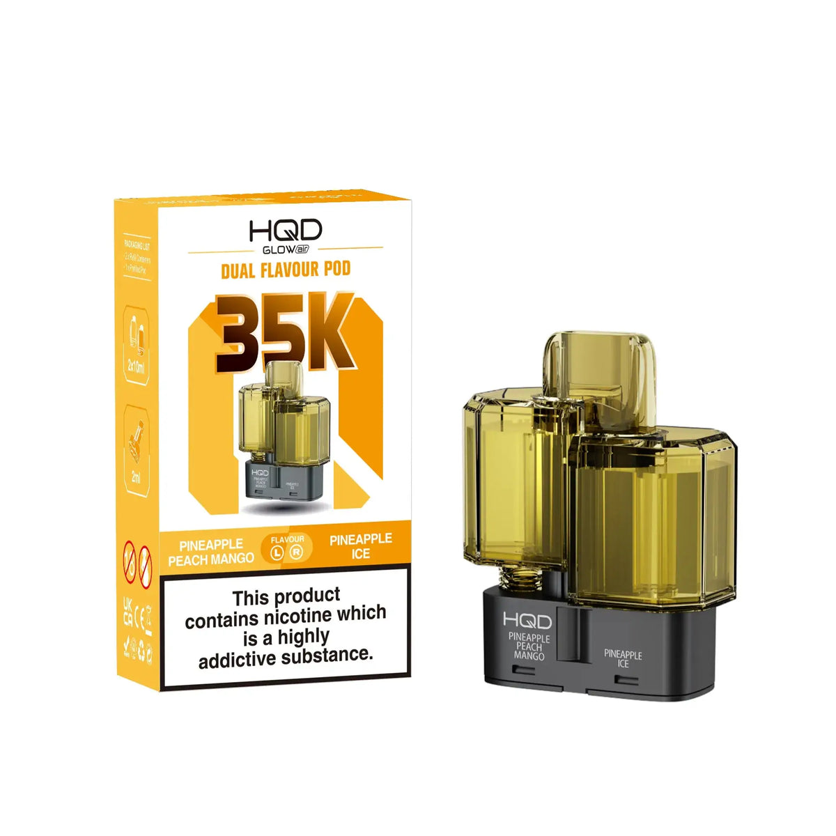 HQD Glow Air 35K Prefilled Pods | Only £8.49 | Any 3 For £24.99 | only £8.49 | Cheapest Vape Shop in Uk