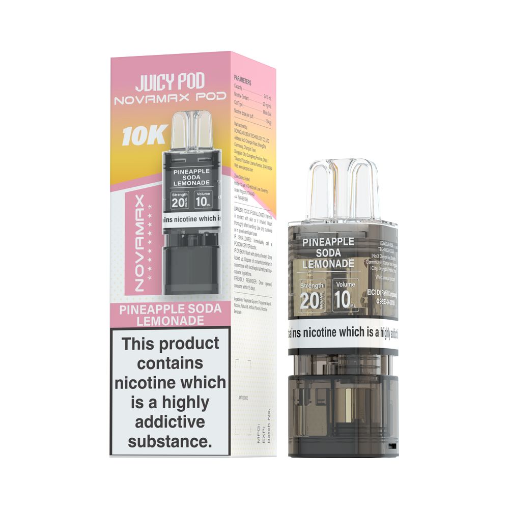 Juicy Pod NovaMax 10K Prefilled Pods - Box Of 10 | only £46.99 | Cheapest Vape Shop in Uk