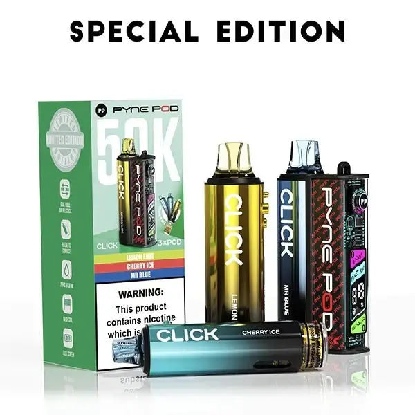 Pyne Pod Click 50K Prefilled Vape | TPD - Box of 10 | only £90.99 | Cheapest Vape Shop in Uk