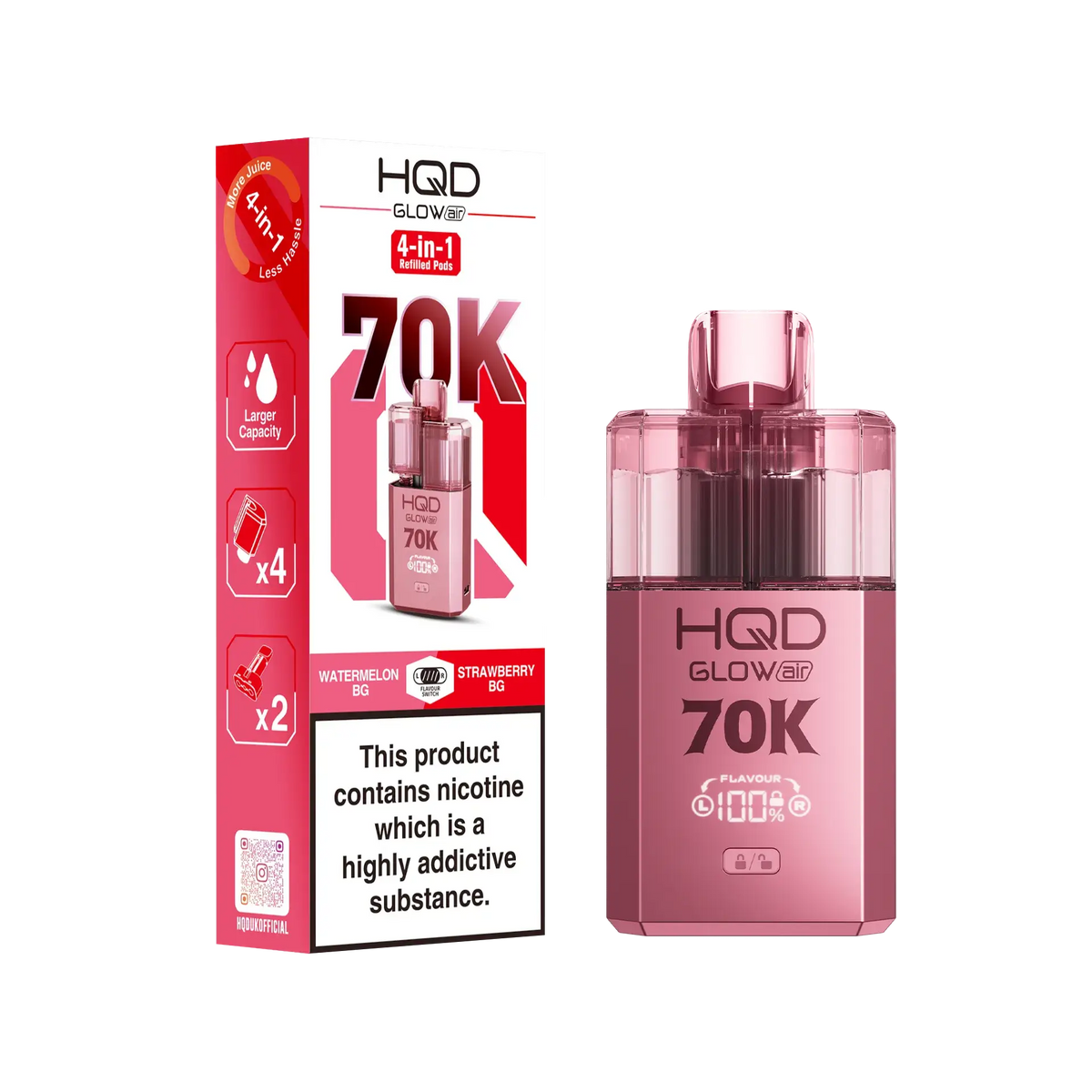 HQD Glow Air 70K Pod Vape Kit | only £15.99 | Cheapest Vape Shop in Uk