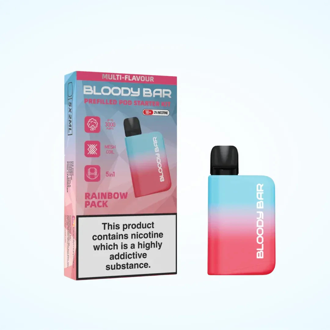 Bloody Mary Bloody Bar 3000 Puffs Prefilled 5-in-1 Starter Kit | Only £9.99 | Buy Kit Get Pod Free| Cheapest Vape Shop in Uk