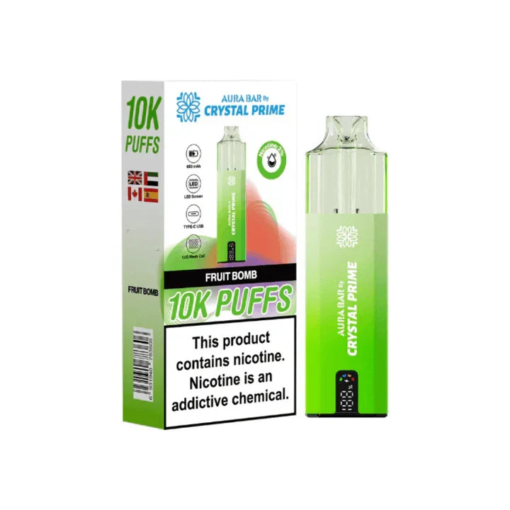 Crystal Prime Aura Bar 10000 Prefilled Pod Kit -Box of 5 | only £39.99 | Cheapest Vape Shop in Uk