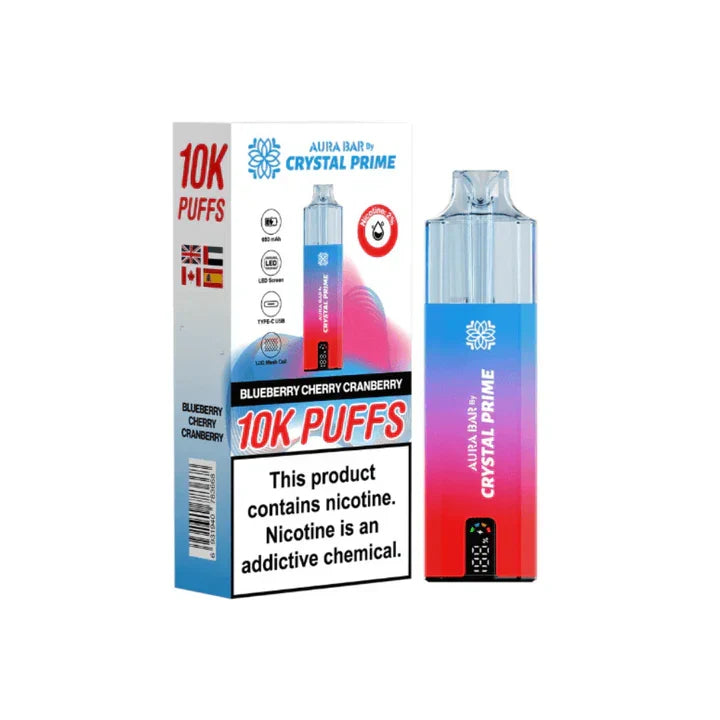 Crystal Prime Aura Bar 10000 Prefilled Pod Kit -Box of 5 | only £39.99 | Cheapest Vape Shop in Uk