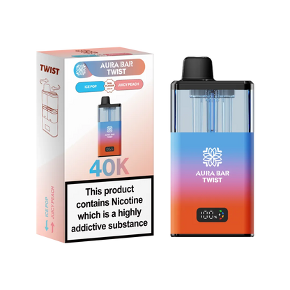 Aura Bar Twist 40K Puffs Prefilled Pod Kit | Up to 40000 Puffs| only £14.99 | Cheapest Vape Shop in Uk