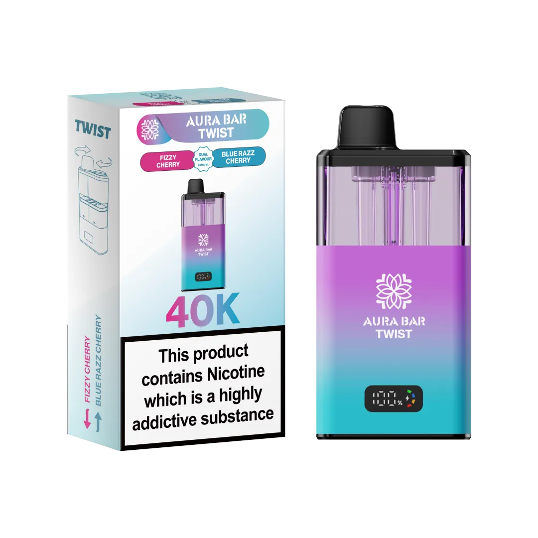 Aura Bar Twist 40K Puffs Prefilled Pod Kit | Up to 40000 Puffs| only £14.99 | Cheapest Vape Shop in Uk