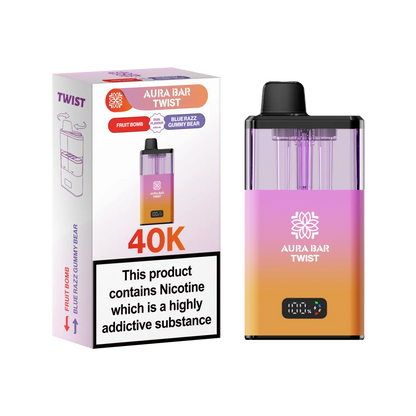 Aura Bar Twist 40K Puffs Prefilled Pod Kit | Up to 40000 Puffs| only £14.99 | Cheapest Vape Shop in Uk
