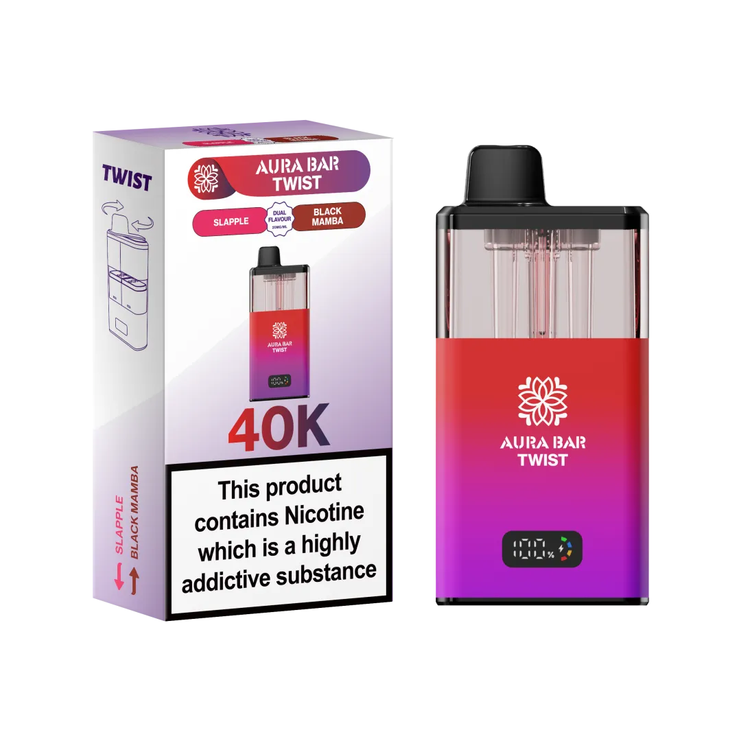 Aura Bar Twist 40K Puffs Prefilled Pod Kit | Up to 40000 Puffs| only £14.99 | Cheapest Vape Shop in Uk