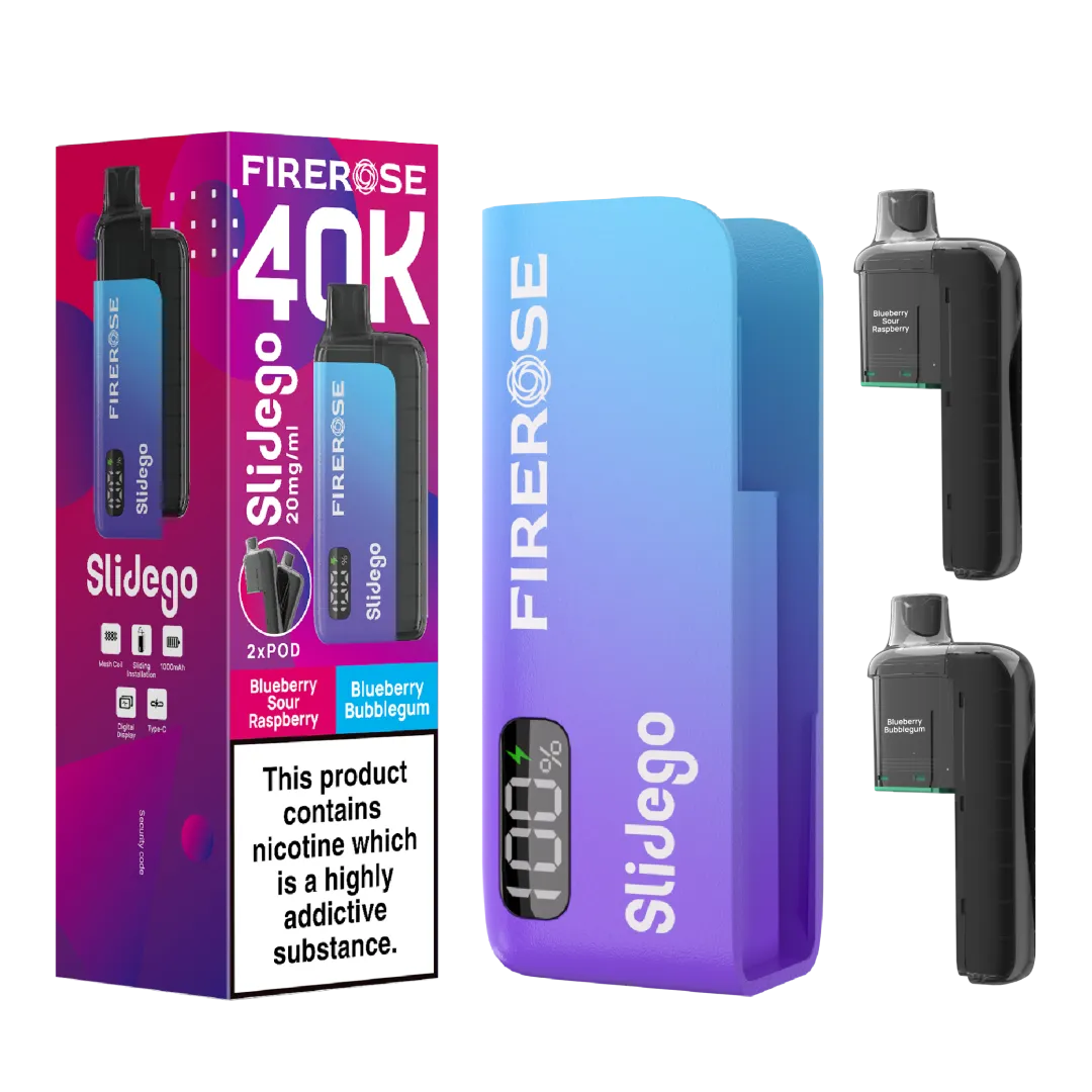 Firerose Slidego 40K Puffs Prefilled Pod Kit | Up to 40000 Puffs| Only £12.99 || Cheapest Vape Shop in Uk