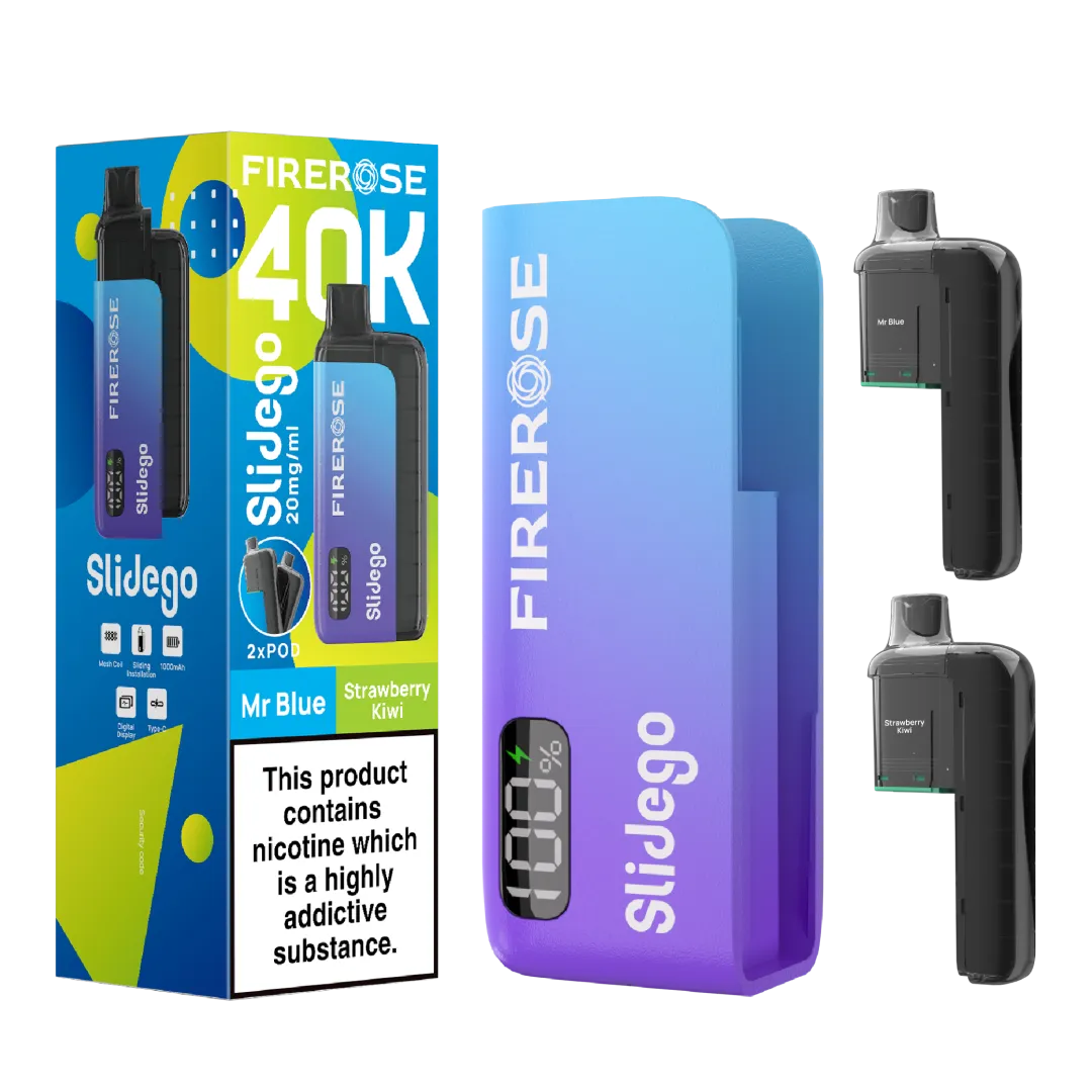 Firerose Slidego 40K Puffs Prefilled Pod Kit | Up to 40000 Puffs| Only £12.99 || Cheapest Vape Shop in Uk
