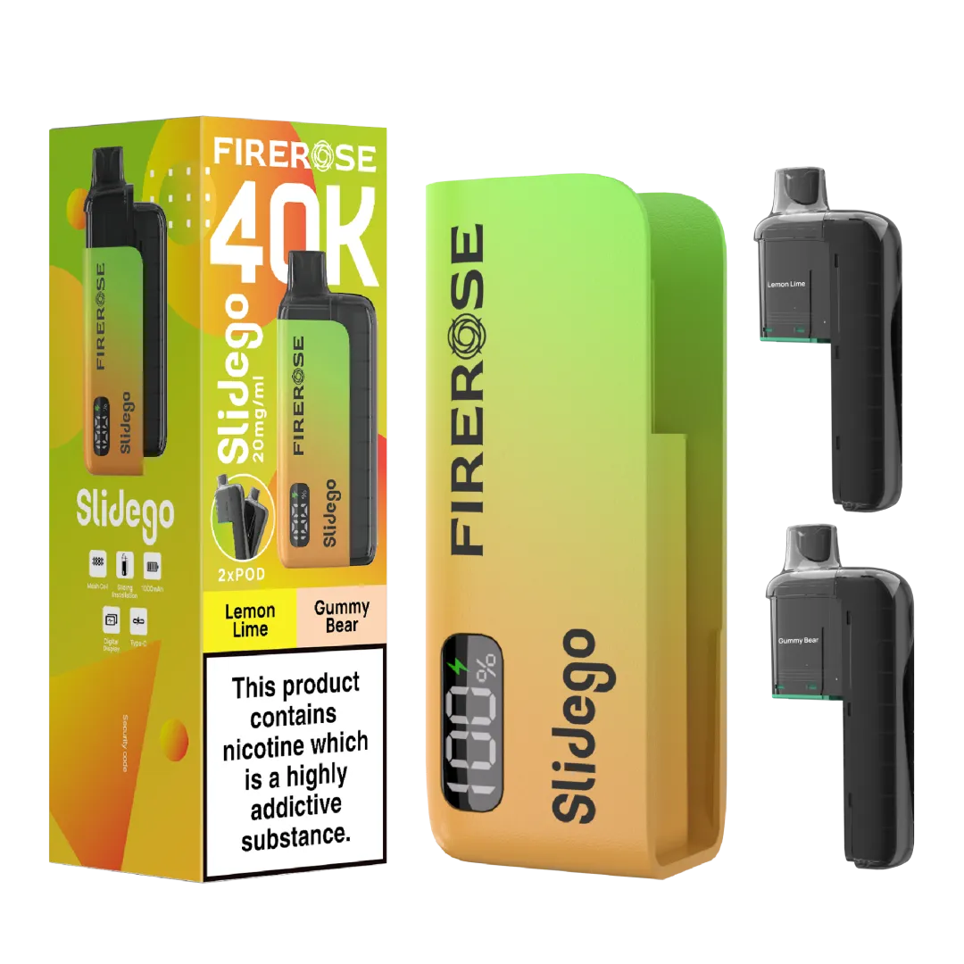 Firerose Slidego 40K Puffs Prefilled Pod Kit | Up to 40000 Puffs| Only £12.99 || Cheapest Vape Shop in Uk