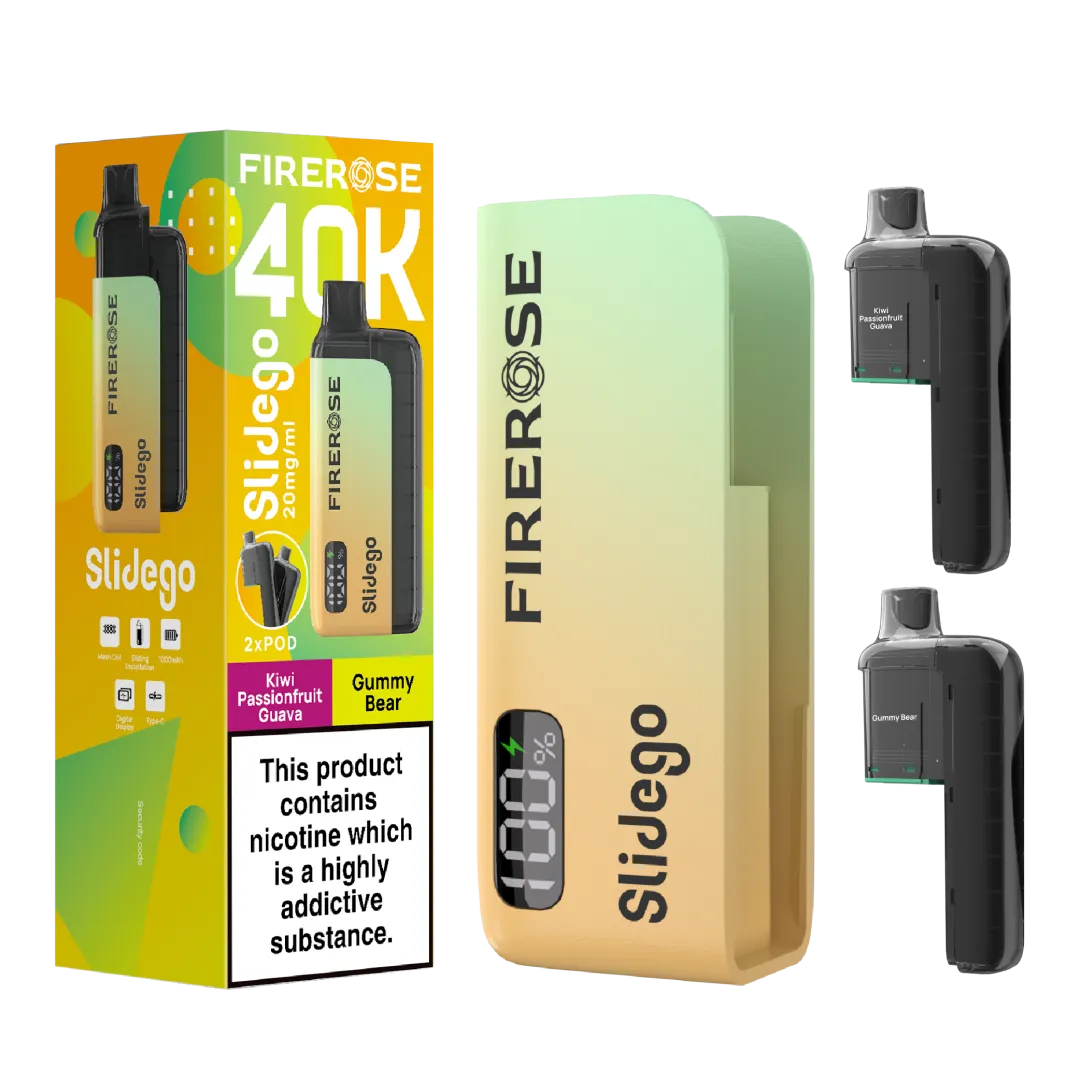 Firerose Slidego 40K Puffs Prefilled Pod Kit | Up to 40000 Puffs| Only £12.99 || Cheapest Vape Shop in Uk