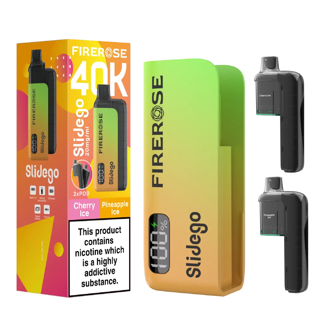 Firerose Slidego 40K Puffs Prefilled Pod Kit | Up to 40000 Puffs| Only £12.99 || Cheapest Vape Shop in Uk