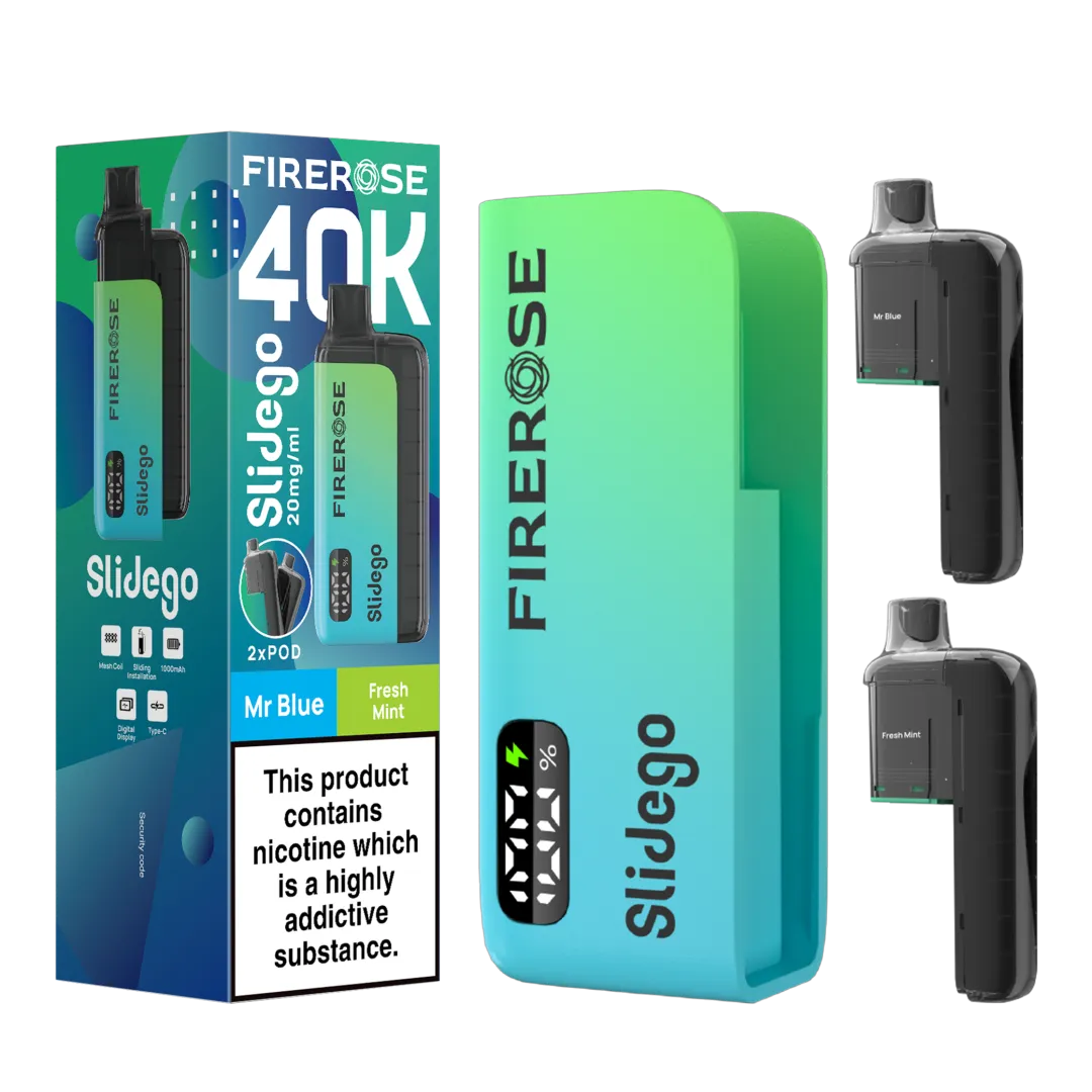Firerose Slidego 40K Puffs Prefilled Pod Kit | Up to 40000 Puffs| Only £12.99 || Cheapest Vape Shop in Uk