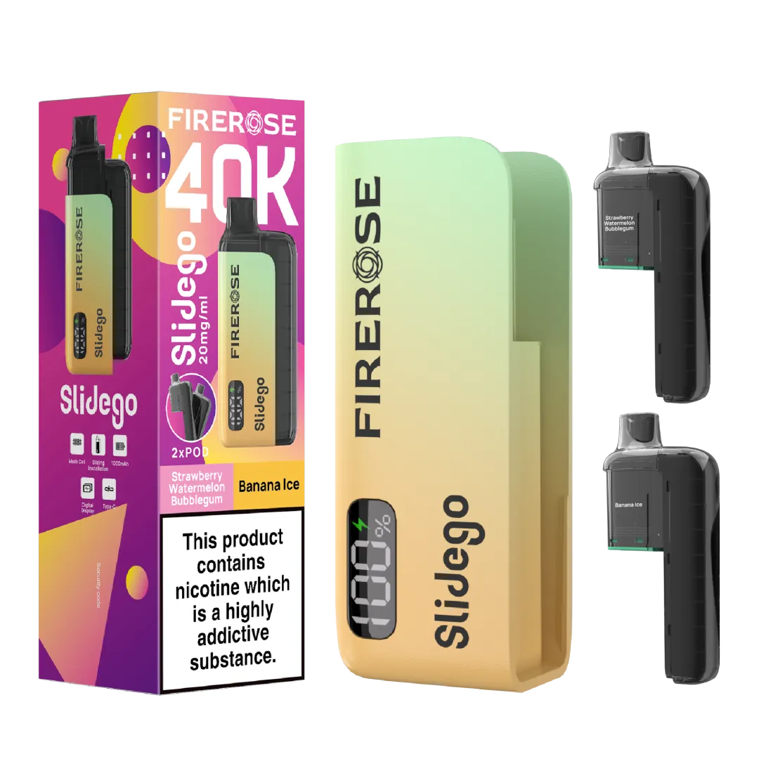 Firerose Slidego 40K Puffs Prefilled Pod Kit | Up to 40000 Puffs| Only £12.99 || Cheapest Vape Shop in Uk