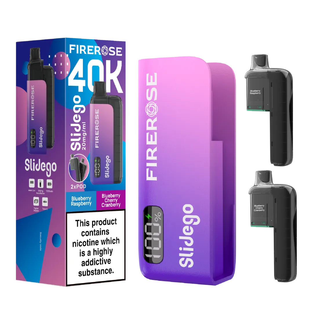 Firerose Slidego 40K Puffs Prefilled Pod Kit | Up to 40000 Puffs| Only £12.99 || Cheapest Vape Shop in Uk