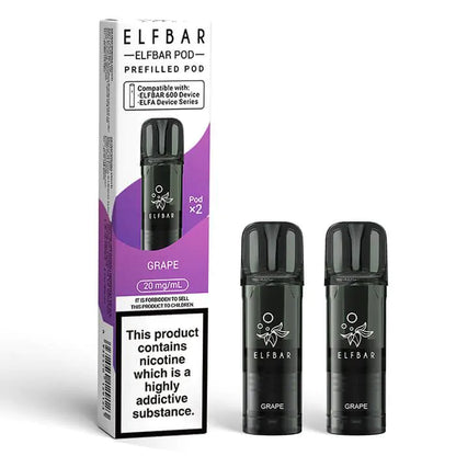 Elf Bar 600 Prefilled Pods (Pack of 2) - Box of 10 | only £32.99 | Cheapest Vape Shop in Uk