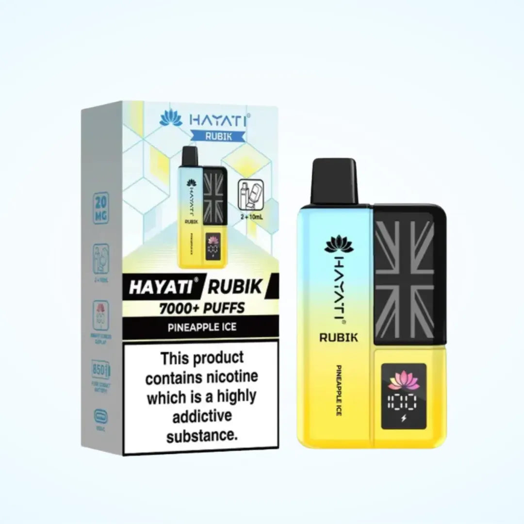 Hayati Rubik 7000 Puffs Prefilled Vape Kit | Up to 7000 Puffs| only £11.99 | Cheapest Vape Shop in Uk