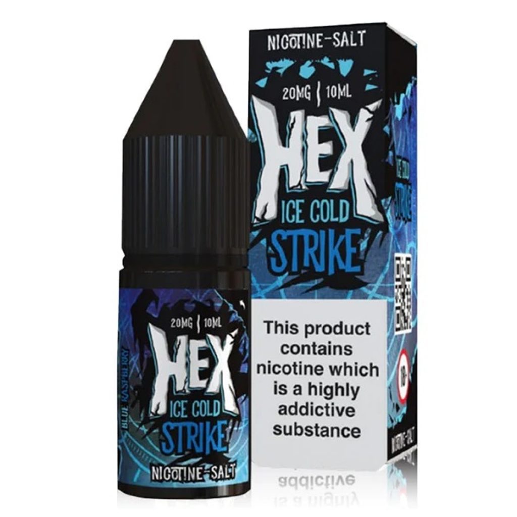 Hex Nic Salt 10ml E-liquid - Pack of 10 - Ice Cold Strike -Vape Area UK