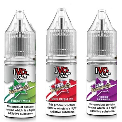 IVG Nic Salt Bar Favourite 10ml E Liquid- Pack Of 10 - Blackcurrant Mango -Vape Area UK