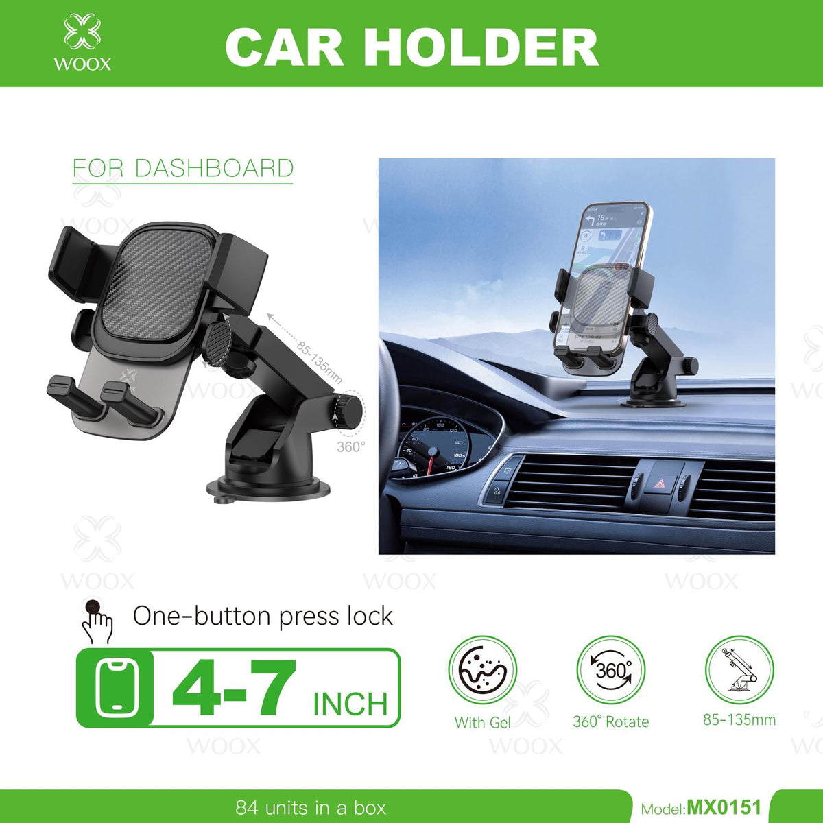WOOX MX0151 Car Phone Holder UK | Dashboard & Windshield Mount 4–7 Inch | only £5.99 | Cheapest Vape Shop in Uk