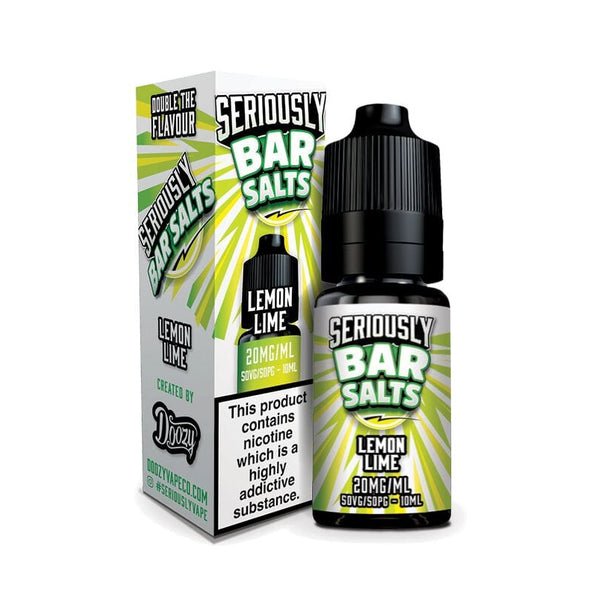 Seriously Bar Salt 10ml E-liquids Nic Salts - Box of 10 - Lemon Lime -Vape Area UK