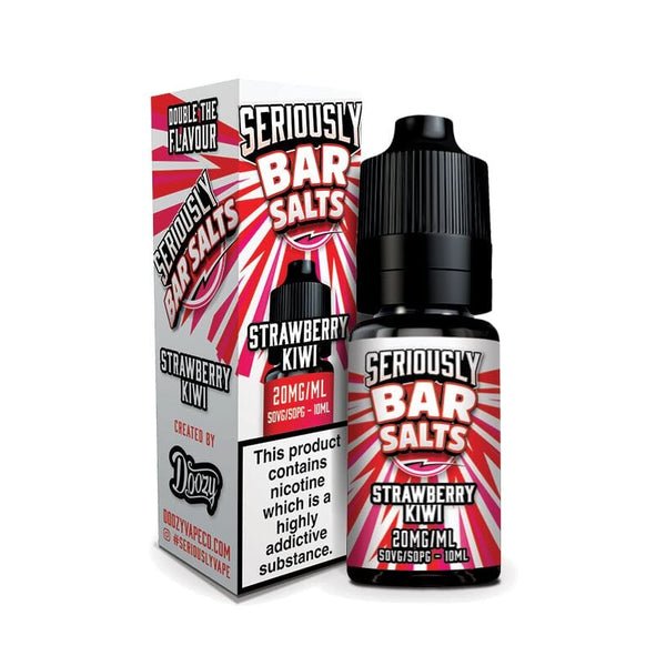 Seriously Bar Salt 10ml E-liquids Nic Salts - Box of 10 - Strawberry Kiwi -Vape Area UK